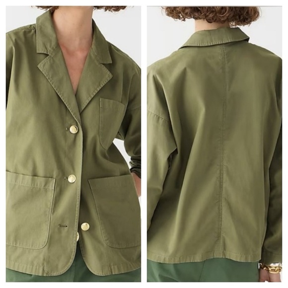 J. Crew Olive Green Blazer-jacket in chino women’s size XS New with tag - Picture 3 of 14